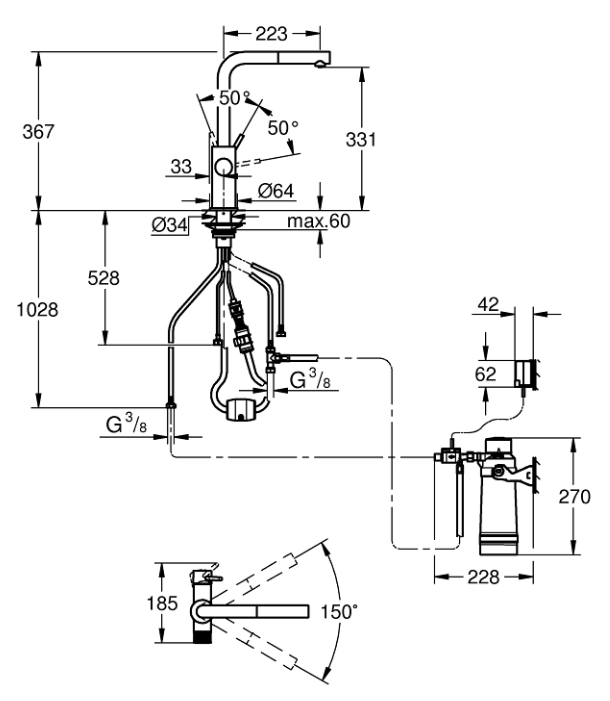 Grohe Blue PURE | Kit completo di doccetta